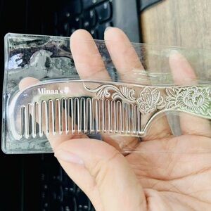 Pure 999 Silver Comb Handmade Engraved Silver Comb Detangling Energy Balance